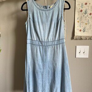 Ice - Light blue chambray vintage inspired A-line sleeveless dress - size 8